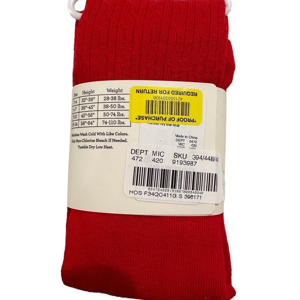 Copper Key Red Tights Size 2-4 - Picture 3 of 3